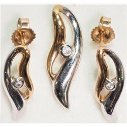 #15-10K YELLOW AND WHITE GOLD DIAMOND EARRING