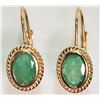 Image 1 : #17-14K YELLOW GOLD EMERALD EARRINGS