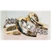 Image 1 : #22-14K YELLOW AND WHITE GOLD DIAMOND RING SZ 3.5