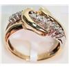 Image 2 : #22-14K YELLOW AND WHITE GOLD DIAMOND RING SZ 3.5