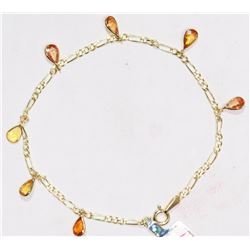 #23-10K YELLOW GOLD ORANGE SAPPHIRE (3.5CT)