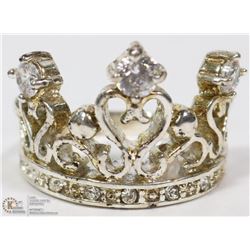 STERLING SILVER CROWN RING SIZE 7.5