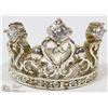 Image 1 : STERLING SILVER CROWN RING SIZE 7.5