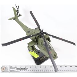 APACHE HELICOPTER DIECAST SCALE 1:40 ON  STAND