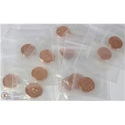 LOT OF 14 RCM SEALED CANADIAN PENNIES INCL YEARS