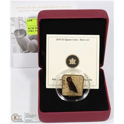 RCM 2010 SQUARE $3 DOLLAR BARN OWL COIN
