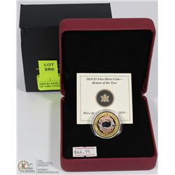 2009 $3 FINE SILVER COIN "RETURN OF THE TYEE