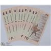 Image 1 : $2 CANADIAN ROBIN DOLLAR BILLS W/CONSEC. #'S   X10