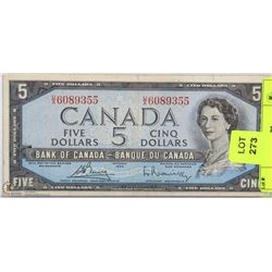 1954 CANADIAN $5 BILL