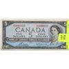 Image 1 : 1954 CANADIAN $5 BILL