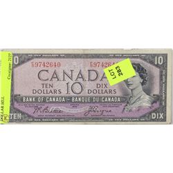 1954 CANADIAN $10 DEVILS FACE  DOLLAR BILL