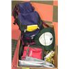 Image 1 : LARGE BOX W/HIKING/CAMPING GEAR INCL.