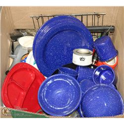LARGE BOX OF CAMPING GEAR INCL. 18-PC