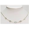 Image 1 : #26-10K YELLOW GOLD AQUAMARINE NECKLACE
