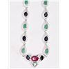 Image 2 : #31-STERLING SILVER RUBY, SAPPHIRE AND