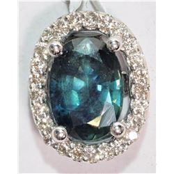 #33-14K WHITE GOLD SAPPHIRE (1.10CT) AND DIAMOND