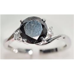 #40-14K WHITE GOLD BLACK AND WHITE DIAMOND