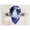 Image 1 : #42-14K WHITE GOLD TANZANITE (3.30CT) AND