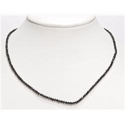 #43-18K WHITE GOLD BLACK DIAMOND NECKLACE