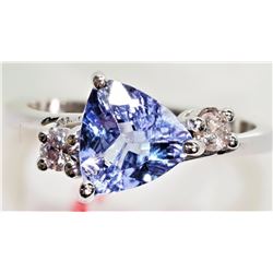#46-14K WHITE GOLD TANZANITE (2.80CT) AND