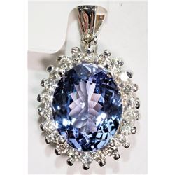 #48-14K WHITE GOLD TANZANITE (3.80CT) AND
