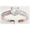 Image 1 : #50-14K WHITE GOLD DIAMOND (0.88CT) RING SIZE 6.5