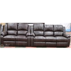 NEW MUNICH LEATHERAIRE RECLINING SOFA AND LOVE