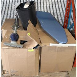 ESTATE PALLET WITH KITCHENWARE, BATHROOM SCALE