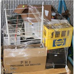 PALLET OF MISC HOUSEHOLD WITH ELECTRONICS,