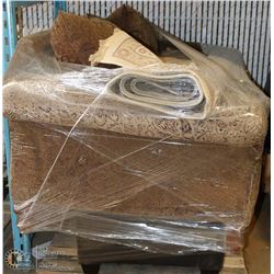 PALLET WITH USED OTTOMAN CARPET ETC