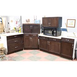 6PC CHOCOLATE COLOR KITCHEN CABINET SET INCL