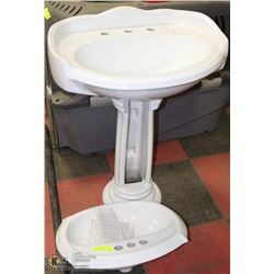 2 NEW BATHROOM SINKS W/ ONE PEDESTAL, BOTH SINKS