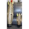 Image 1 : 2 ZEBRA WOOD WALL HANGINGS 16" AND 30"
