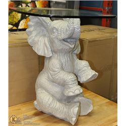 ELEPHANT STATUE TABLE WITH TEMPURED GLASS