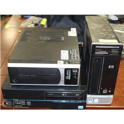 THREE SMALL COMPUTER TOWERS EMACHINES HP AND