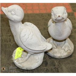 LOT OF 2 CONCRETE DUCKS 10" HIGH
