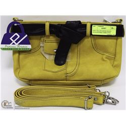 ESPY YELLOW DENIM DESIGN CLUTCH PURSE COMES WITH