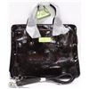 Image 1 : SHINY BROWN BRIEFCASE STYLE PURSE COMES WITH