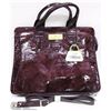 Image 1 : SHINY PURPLE BRIEFCASE STYLE PURSE COMES WITH