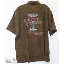 TOMMY BAHAMA 100% SILK EMBROIDERED SHIRT SIZE XL