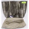 Image 1 : TWO IN ONE PURSE - REVERSIBLE BEIGE/BEIGE SNAKE