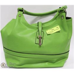GREEN SOFT FEEL  SHOULDER BAG WITH NAILHEAD