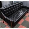 Image 1 : ESTATE VINTAGE BLACK LEATHERETTE SOFA (NEEDS MINOR