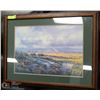 Image 1 : FRAMED AND MATTED FARM FIELD SCENE