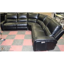 NEW BLACK LEATHERETTE ELECTRIC RECLINING SECTIONAL