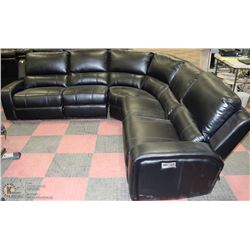 NEW BLACK LEATHERETTE ELECTRIC RECLINING SECTIONAL