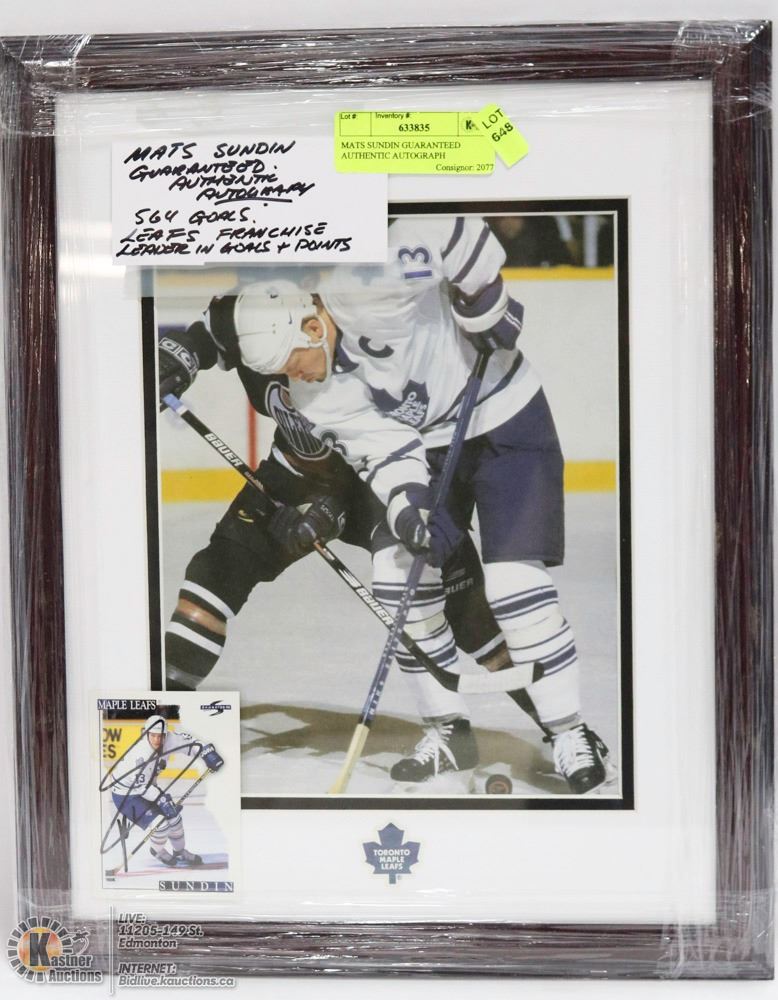 MATS SUNDIN GUARANTEED AUTHENTIC AUTOGRAPH