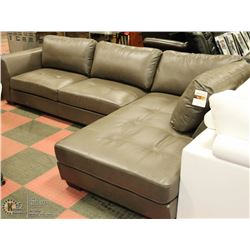 NEW GREY LEATHERETTE 'L' SHAPED SECTIONAL