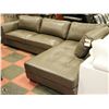 Image 1 : NEW GREY LEATHERETTE 'L' SHAPED SECTIONAL