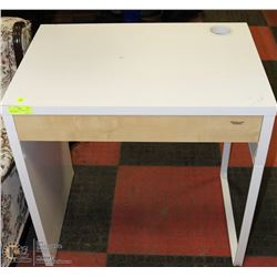 WHITE METAL AND WOOD DESK 29"X20"X30"H